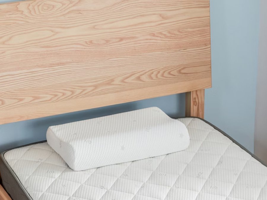 Wooden bed frame rail detail